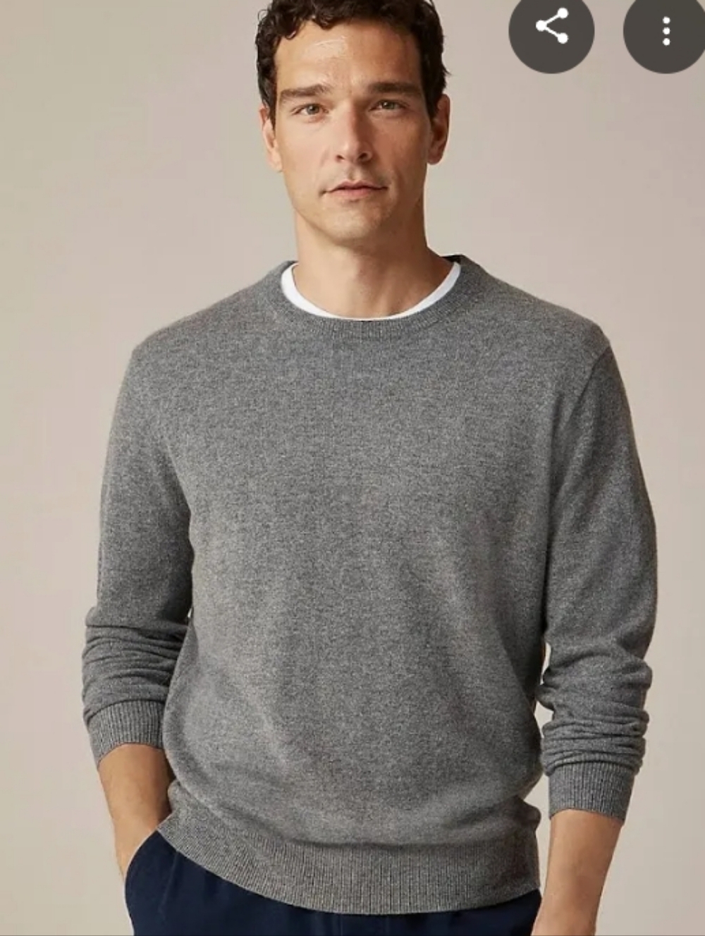 J. Crew Cashmere Crew Neck Sweater Men sz L
